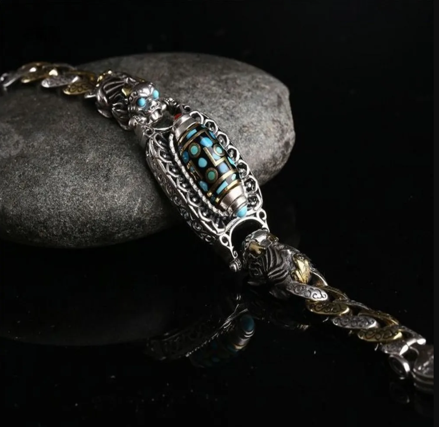 🪬Pulsera de Nueve Ojos🧿Protección Dzi Giratoria™️